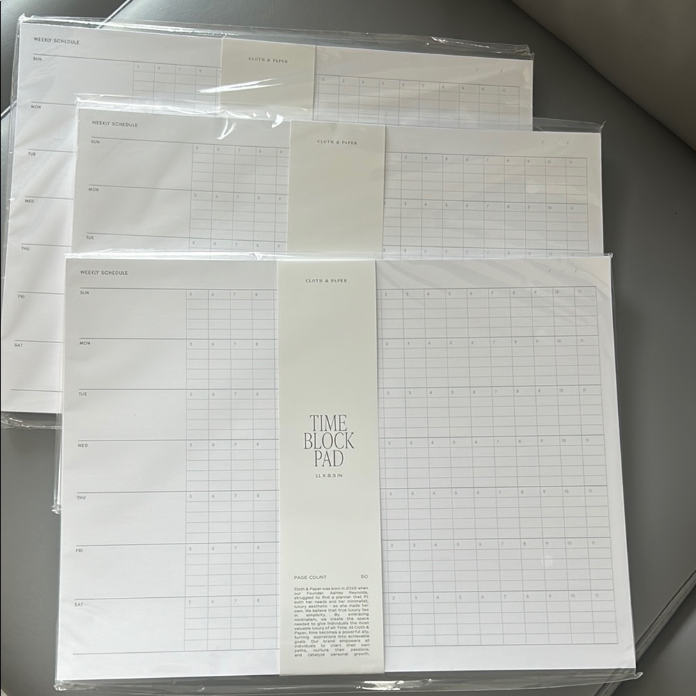 Time Block Pad - cloth and paper